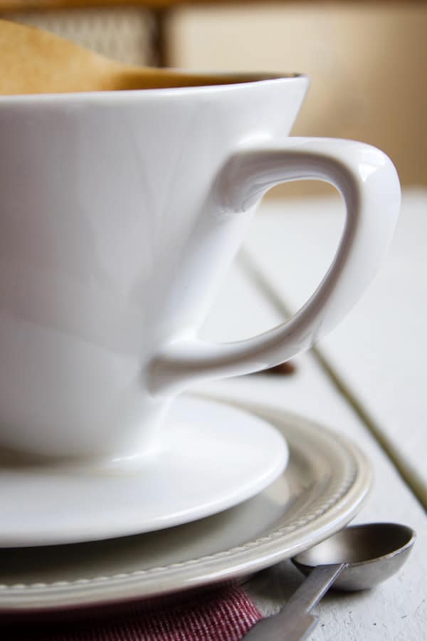 Perfect Pour Over Coffee - Pour over coffee will simplify your life! These gadgets take up hardly any space, use no electricity, and most importantly make delicious coffee. All you need are filters, coffee beans/grounds, and water. | rootsandradishes.com