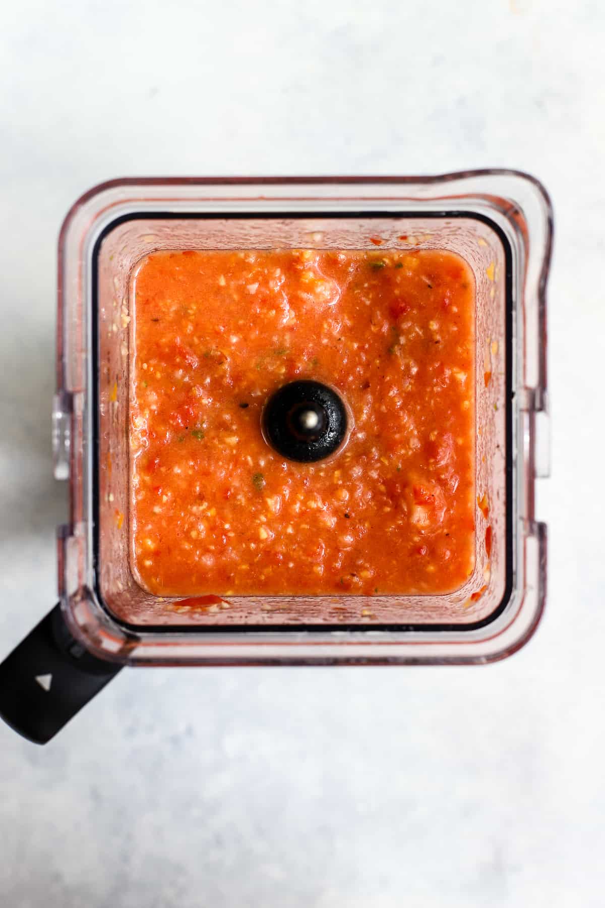 Gazpacho in blender.